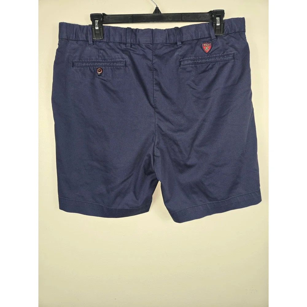 Polo Golf Ralph Lauren Mens 38 Navy Blue Classic Fit Cotton Blend Chino Shorts